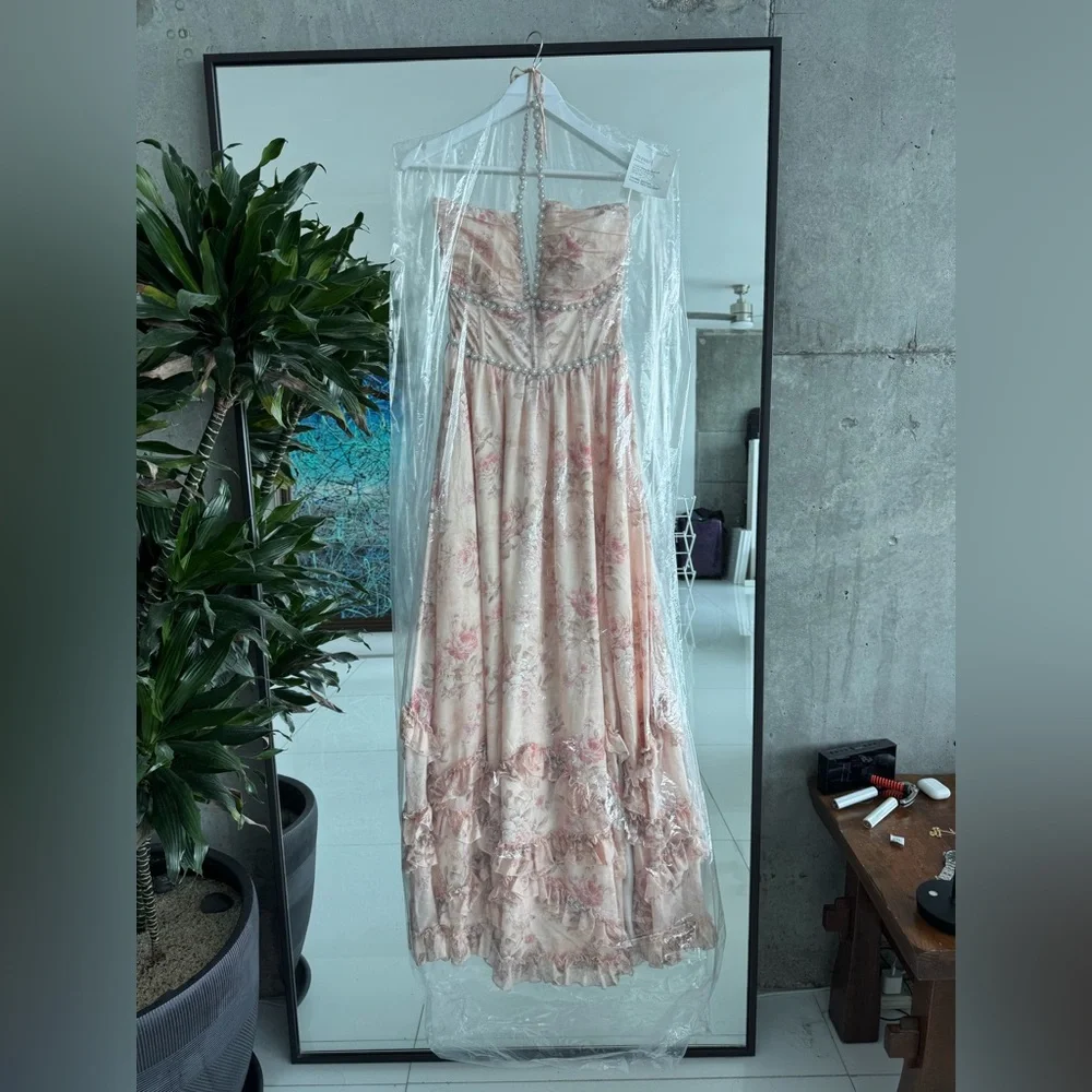 The Scarlette Dress in Peach Tapestry - Picture 6 of 6